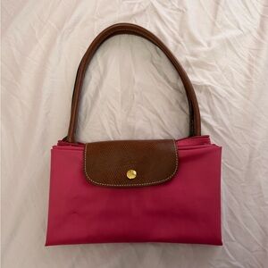 Longchamp Pink and Brown Shoulder Bag